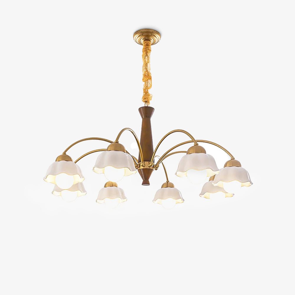 Swedish Modern Gold Chandelier