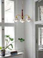 Swedish Modern Gold Chandelier