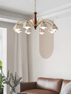 Swedish Modern Gold Chandelier