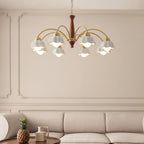 Swedish Modern Gold Chandelier