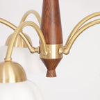 Swedish Modern Gold Chandelier