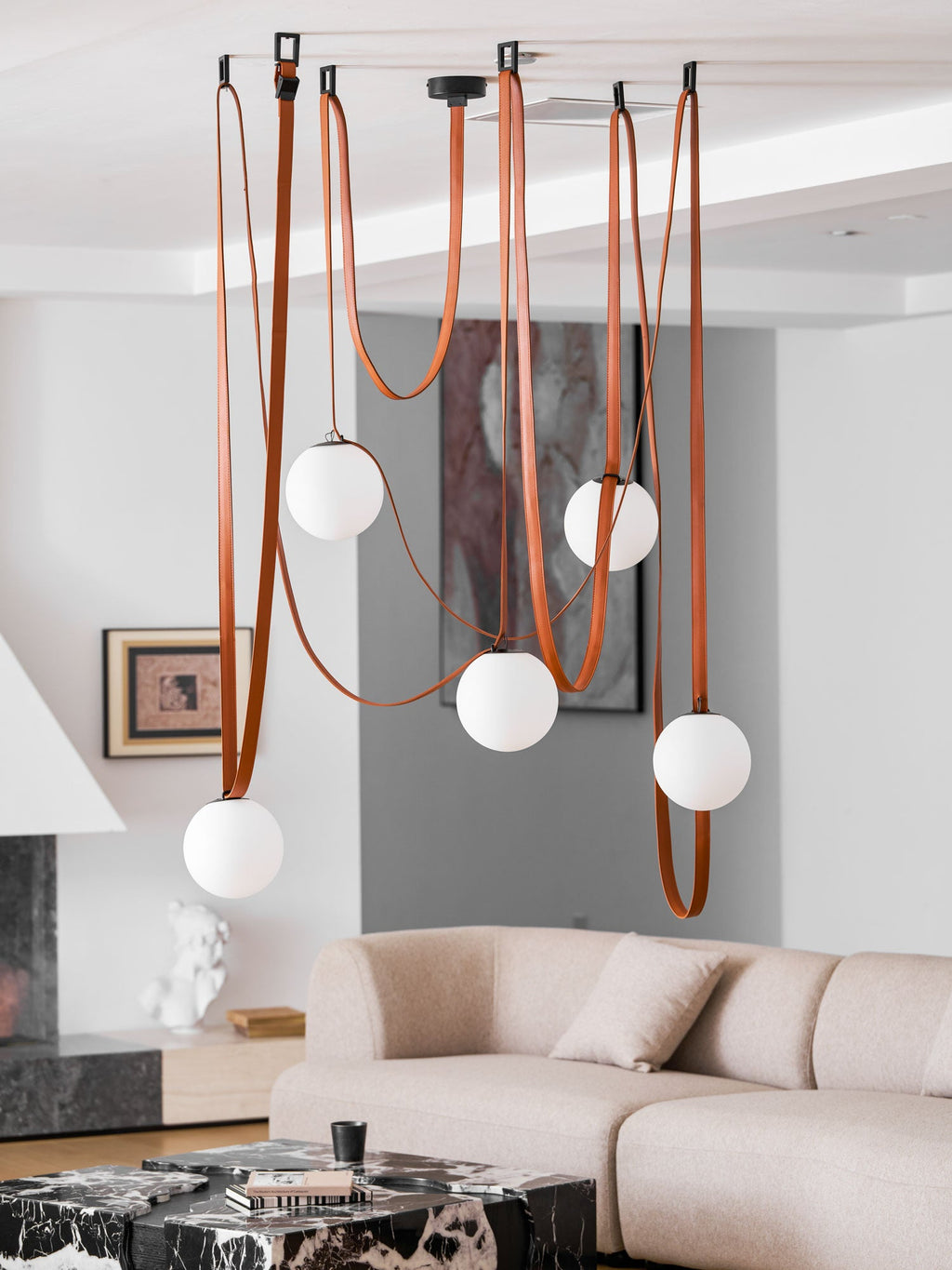 Multiple Belt Art Pendant Light