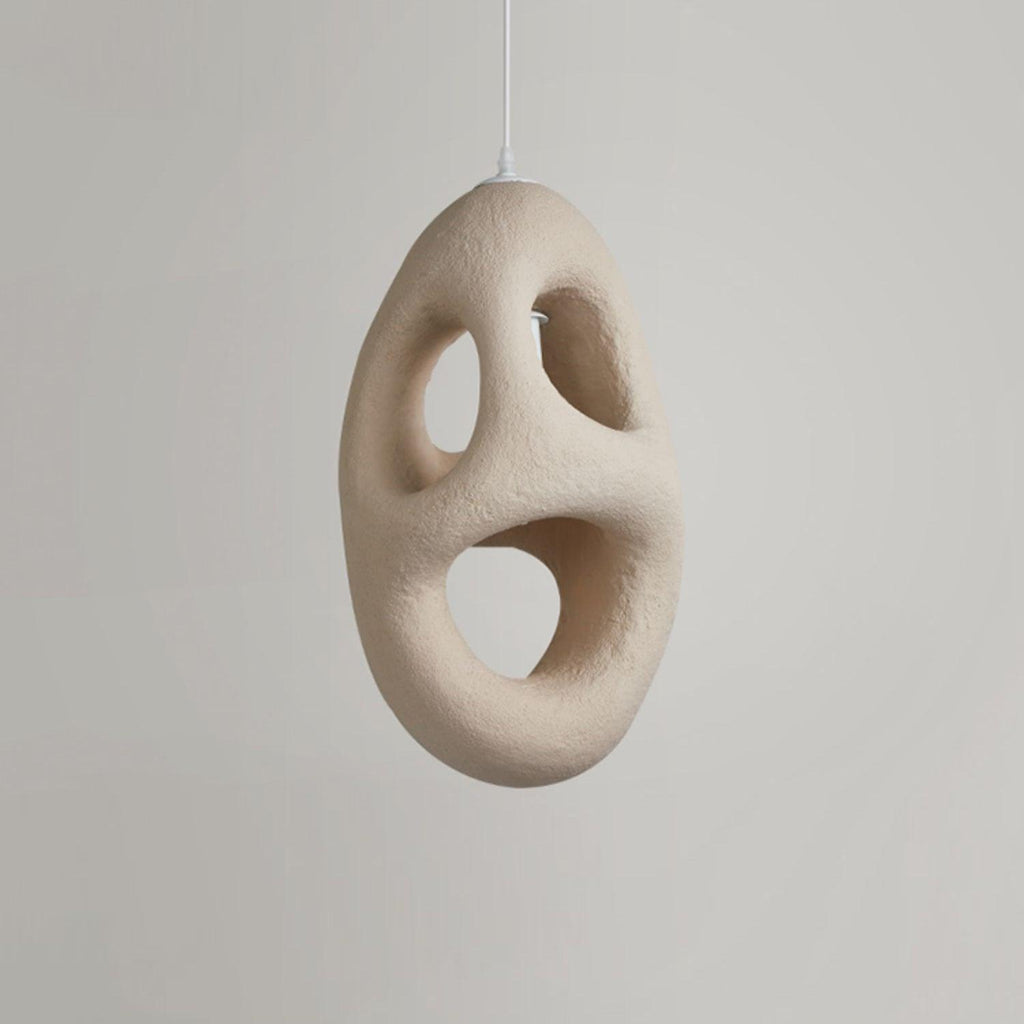 Hand-Built White Pendant Lamp