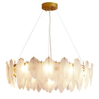Glass Feather Chandelier