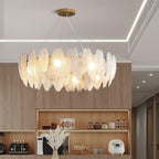 Glass Feather Chandelier