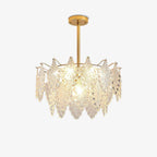 Tiered Carved Glass Chandelier