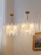 Tiered Carved Glass Chandelier