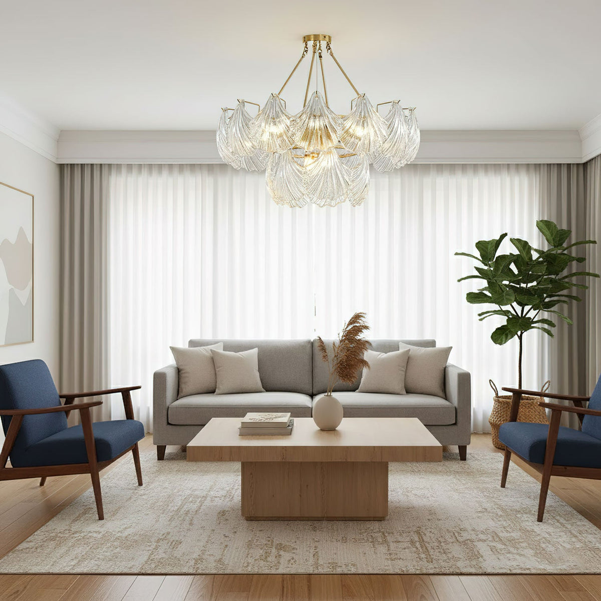 Ribbed Shell Ceiling light