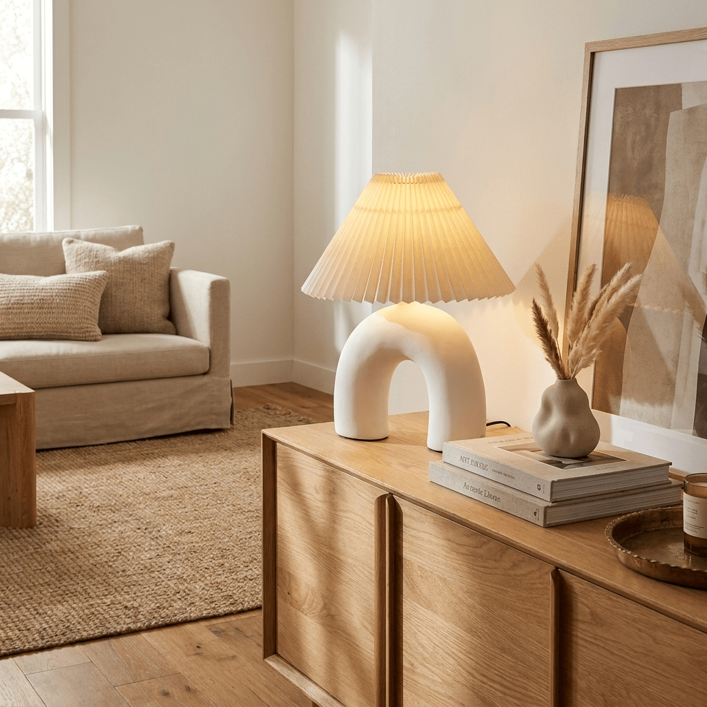 Arched Pleated Table Lamp