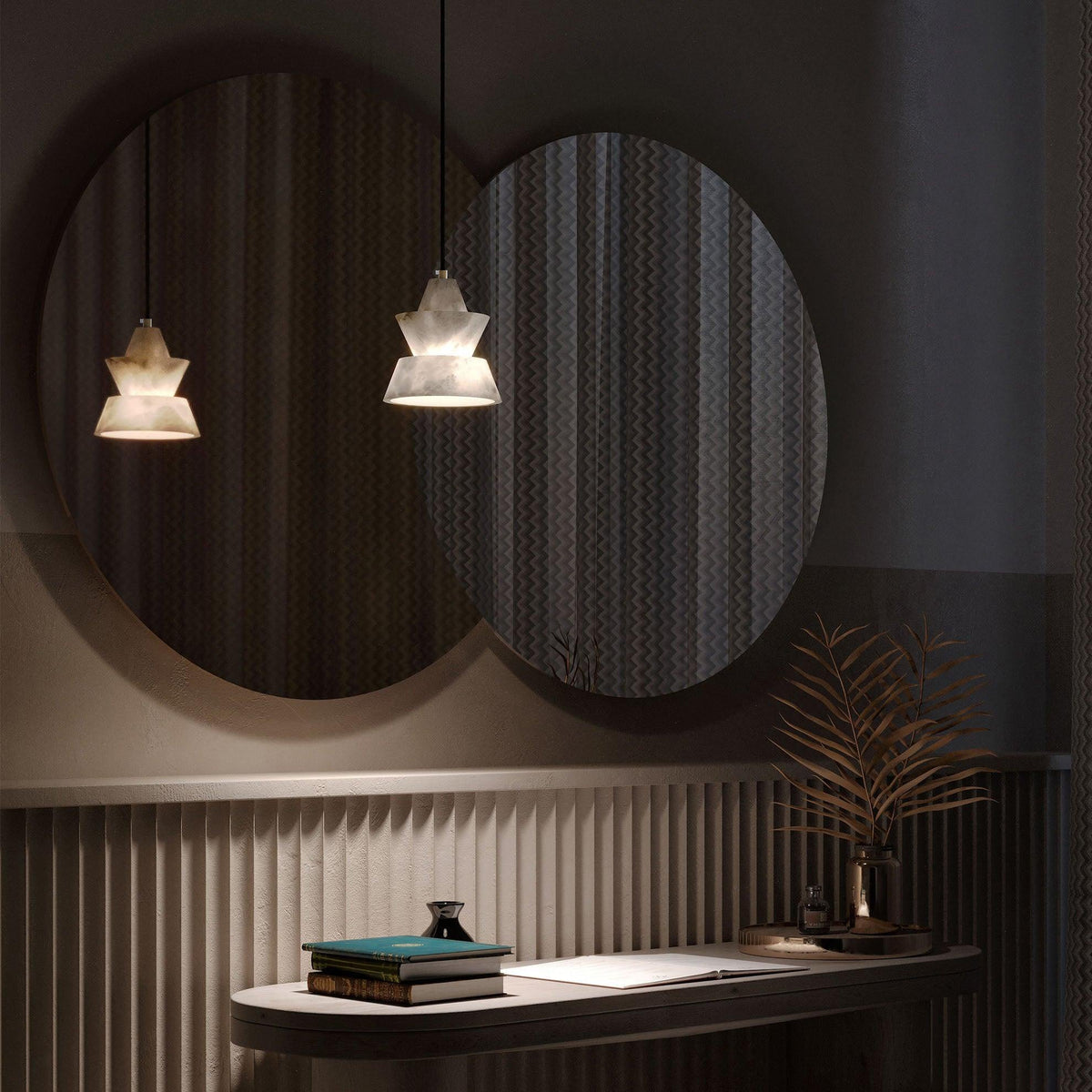 Trivola Alabaster Pendant Light