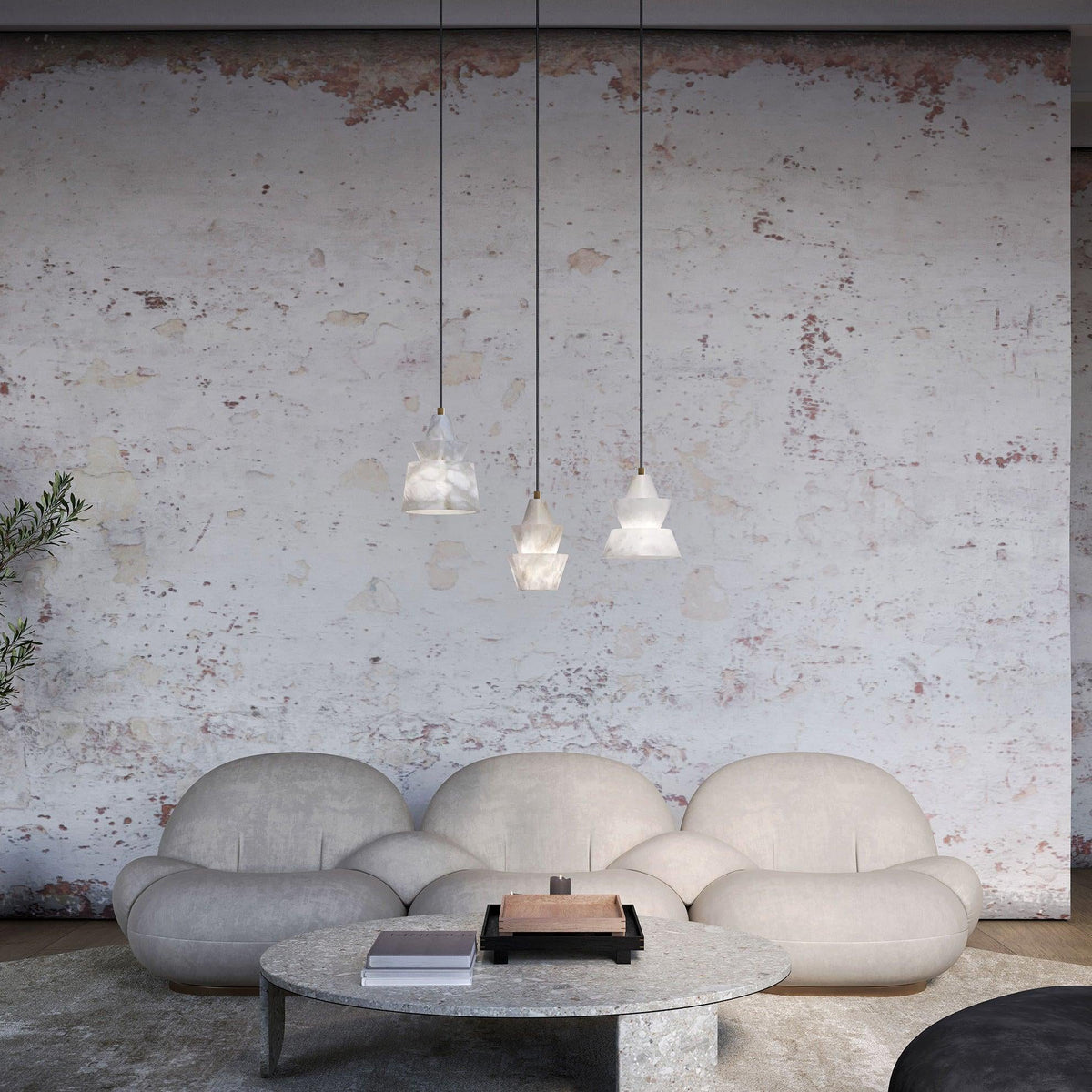 Trivola Alabaster Pendant Light