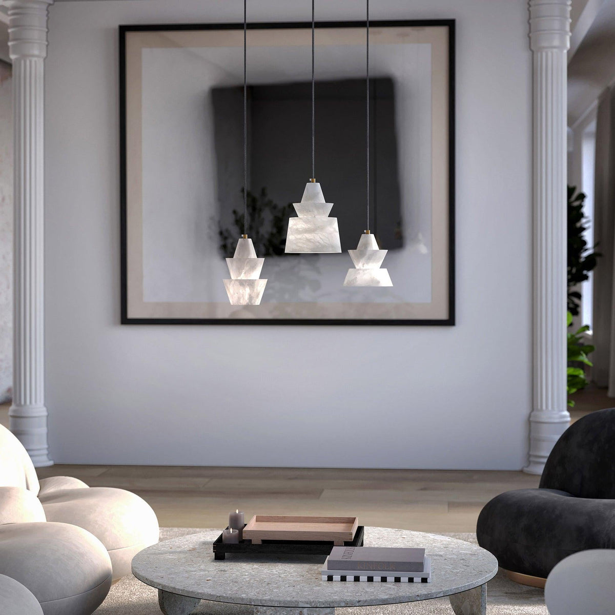Trivola Alabaster Pendant Light
