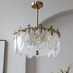 Decorative Pattern Glass Round Chandelier