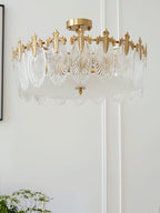 Decorative Pattern Glass Round Chandelier