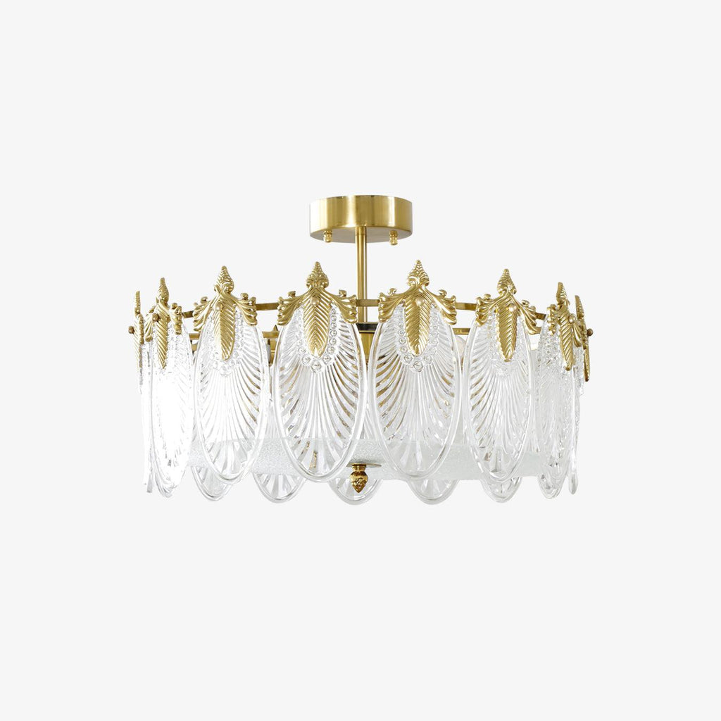 Decorative Pattern Glass Round Chandelier