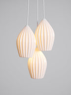 Ceramic Ribbed Pendant Light