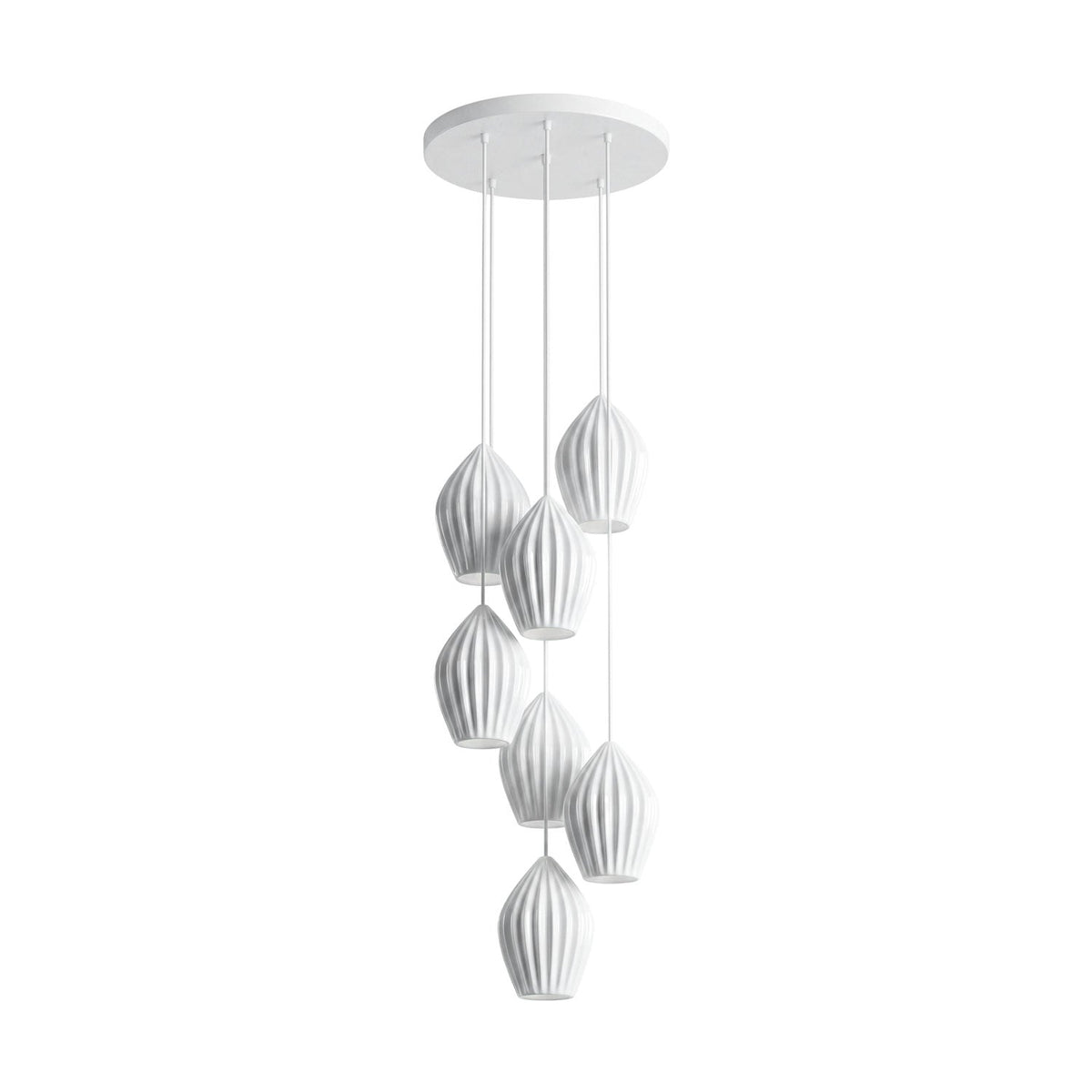 Ceramic Ribbed Pendant Light
