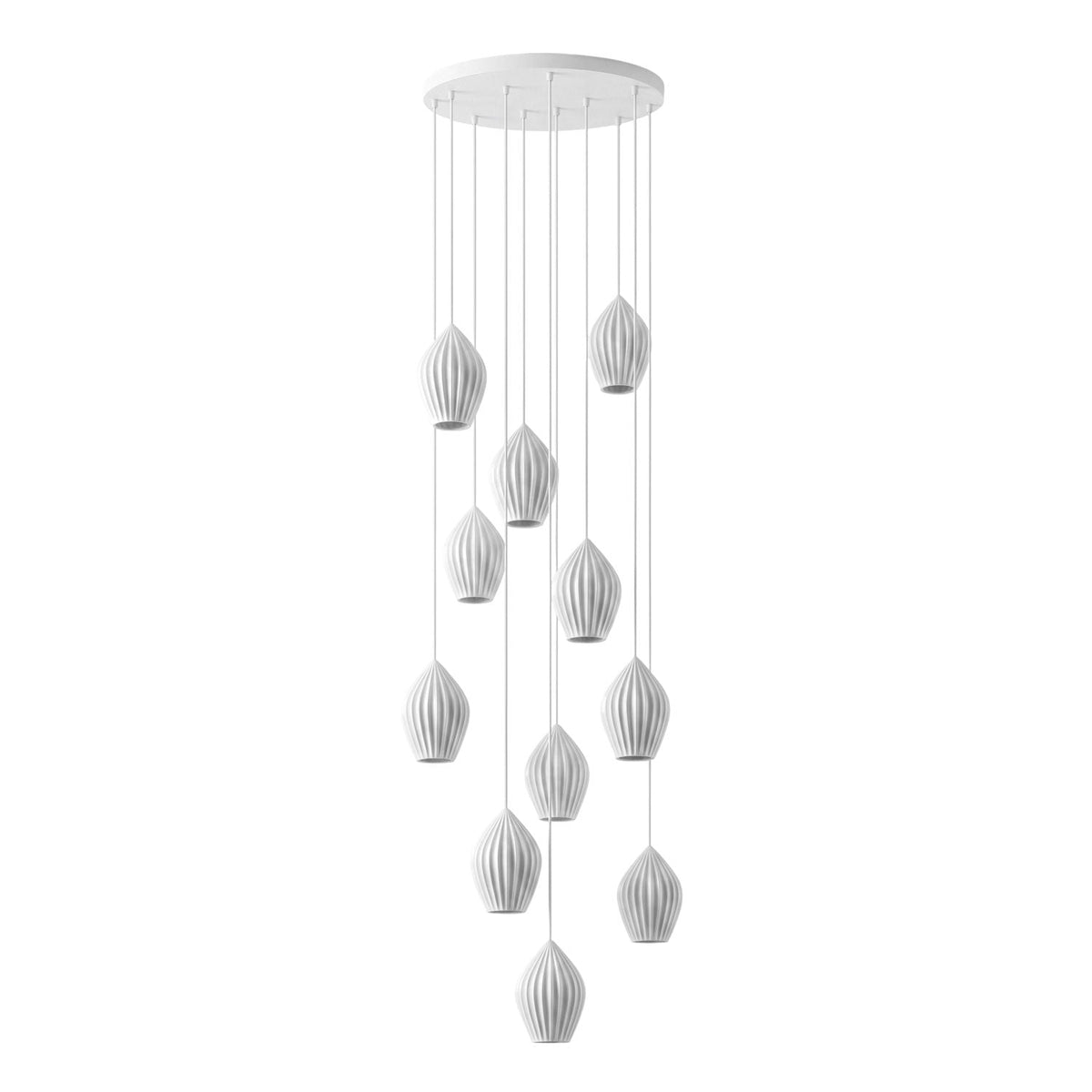 Ceramic Ribbed Pendant Light
