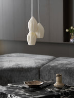Ceramic Ribbed Pendant Light
