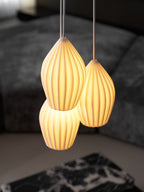 Ceramic Ribbed Pendant Light