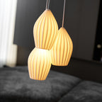 Ceramic Ribbed Pendant Light