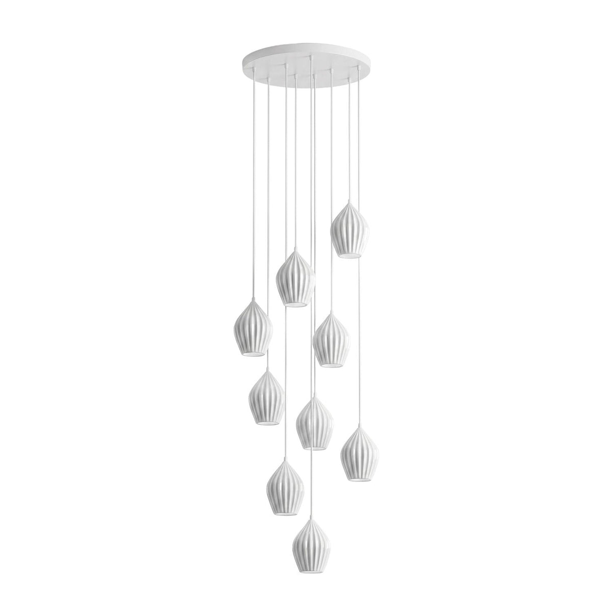 Ceramic Ribbed Pendant Light