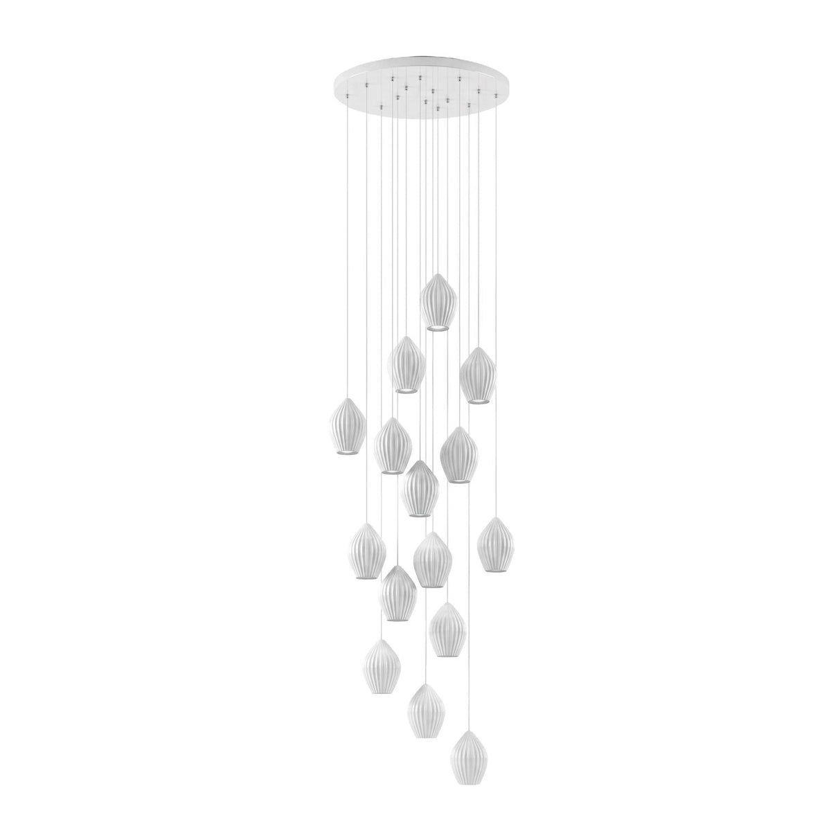 Ceramic Ribbed Pendant Light