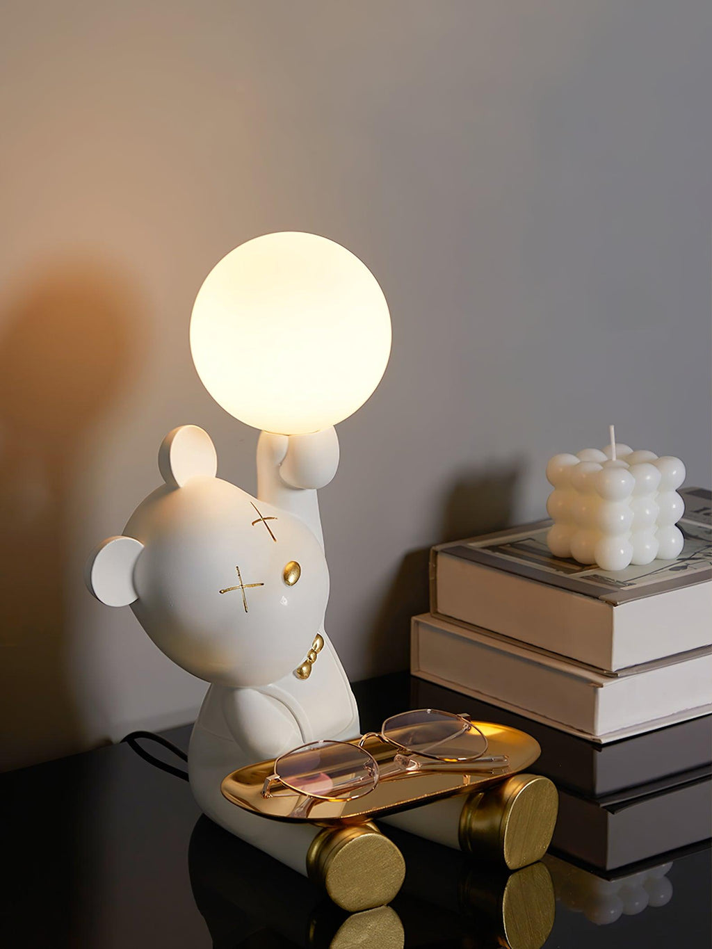 Violet Bear Tray Desk Lamp