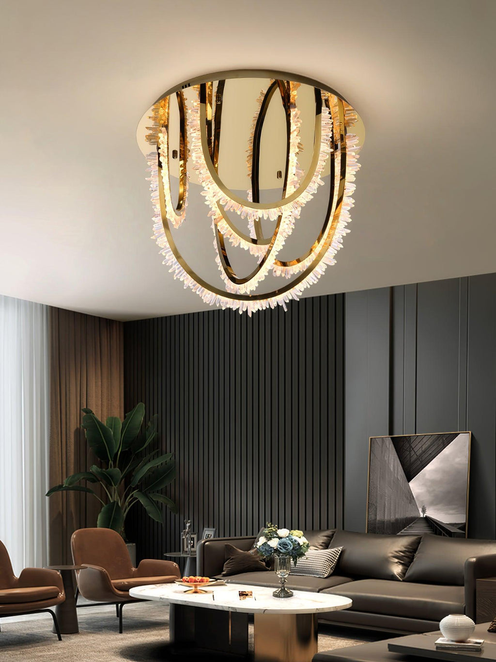 Crystal Strand Ceiling Light