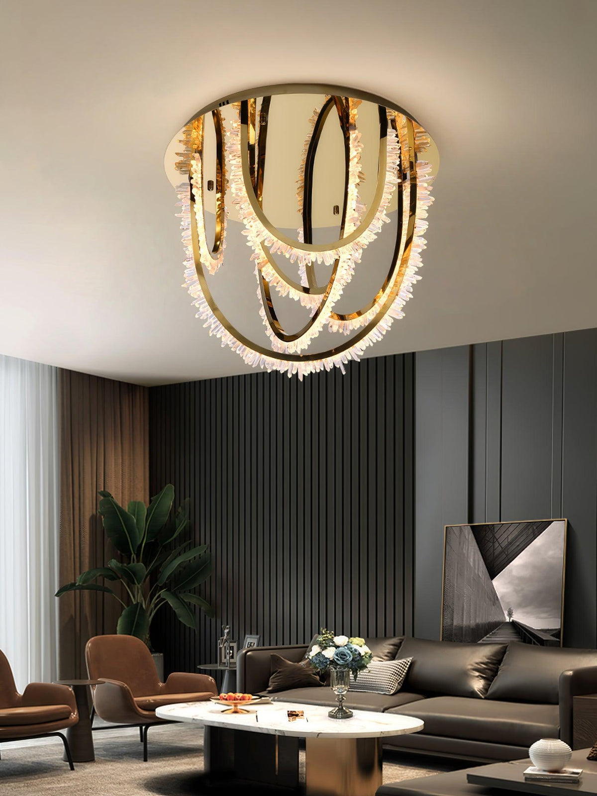 Crystal Strand Ceiling Light