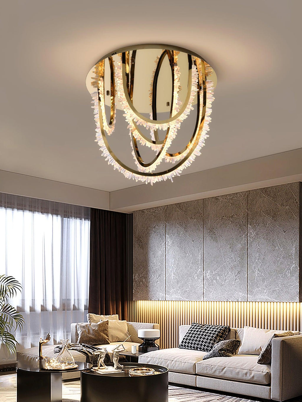 Crystal Strand Ceiling Light
