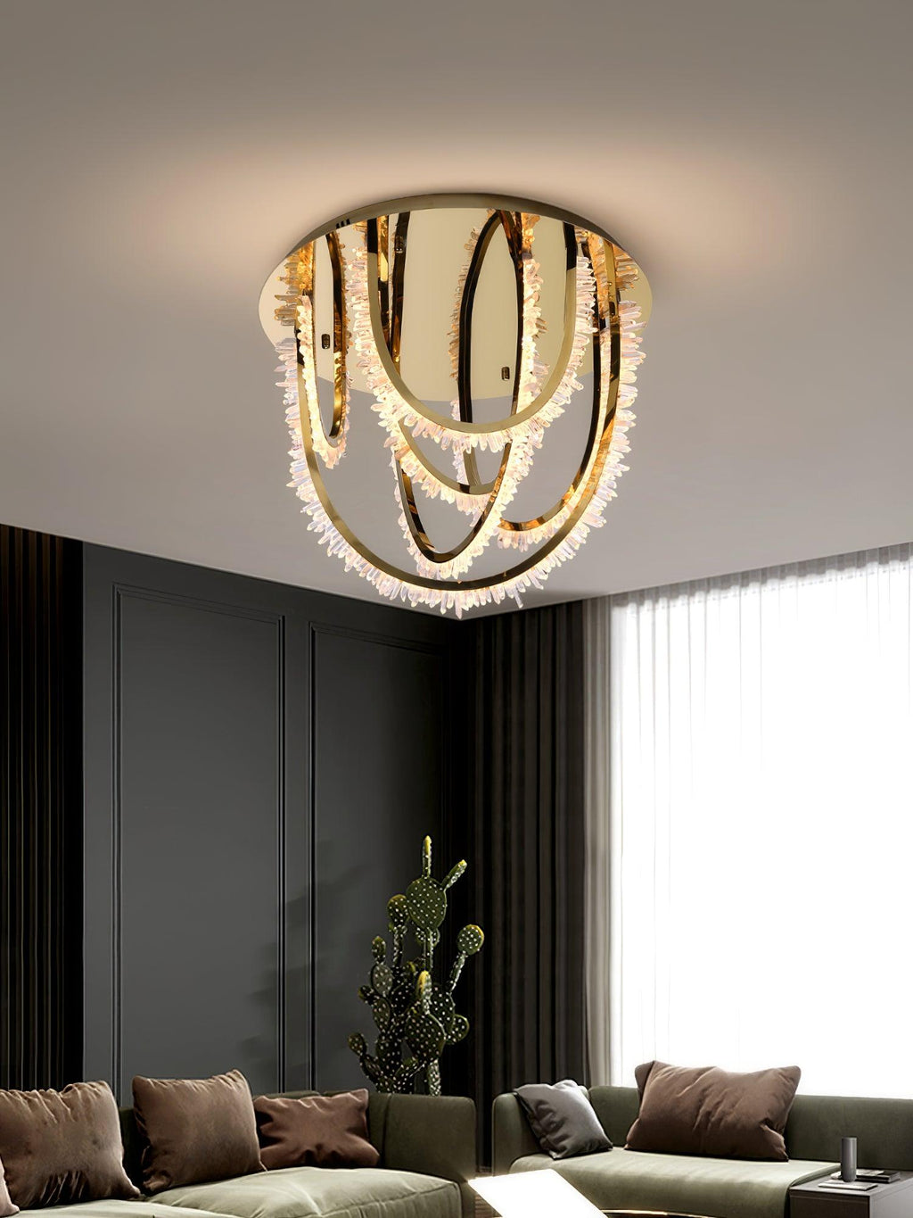 Crystal Strand Ceiling Light
