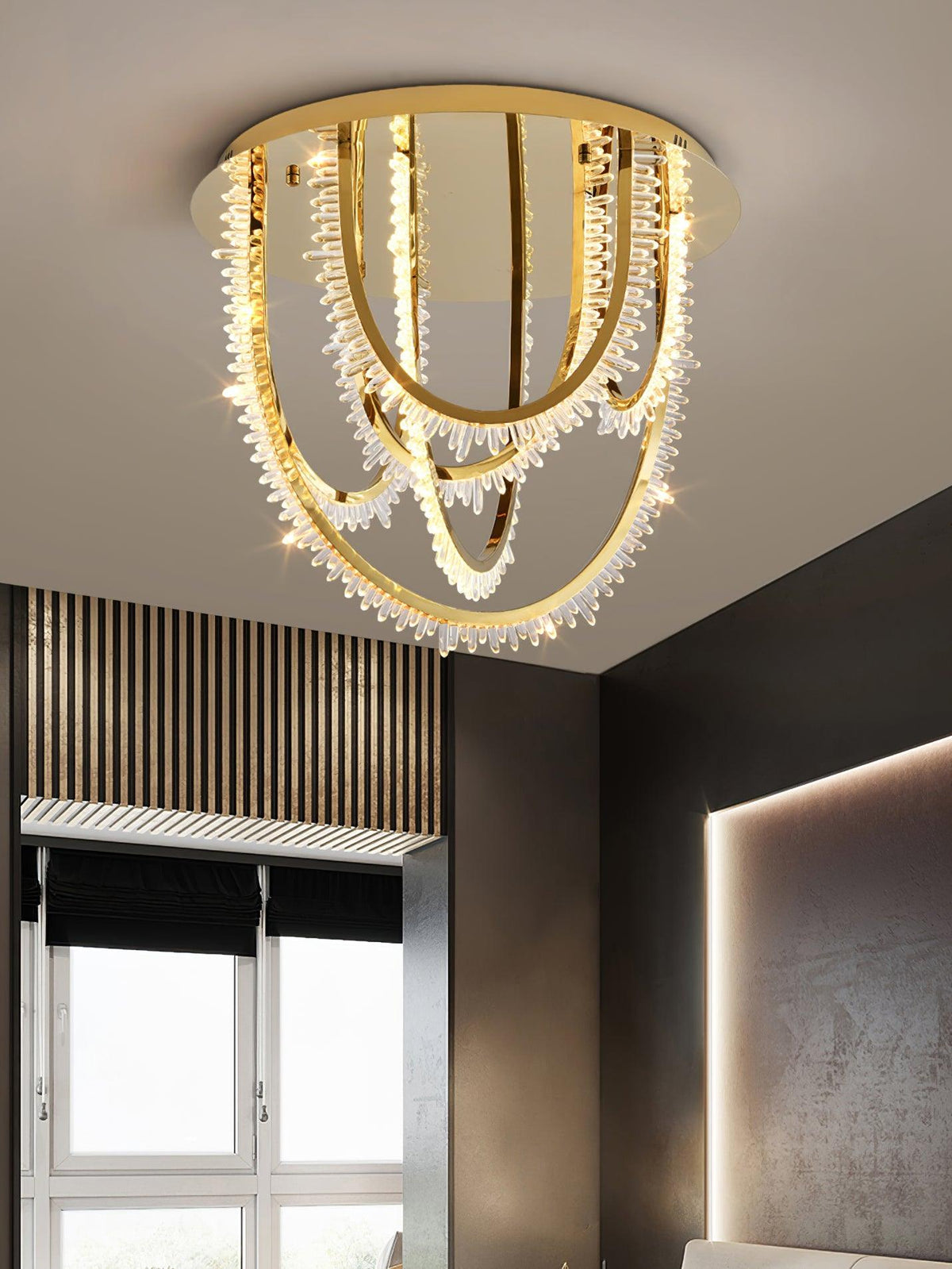 Crystal Strand Ceiling Light