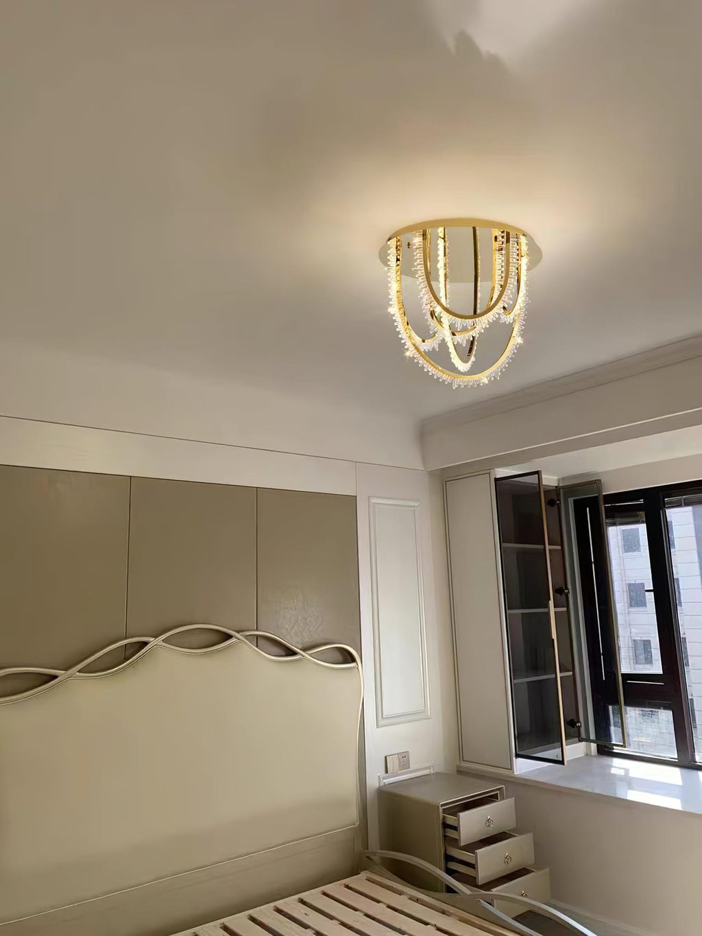 Crystal Strand Ceiling Light