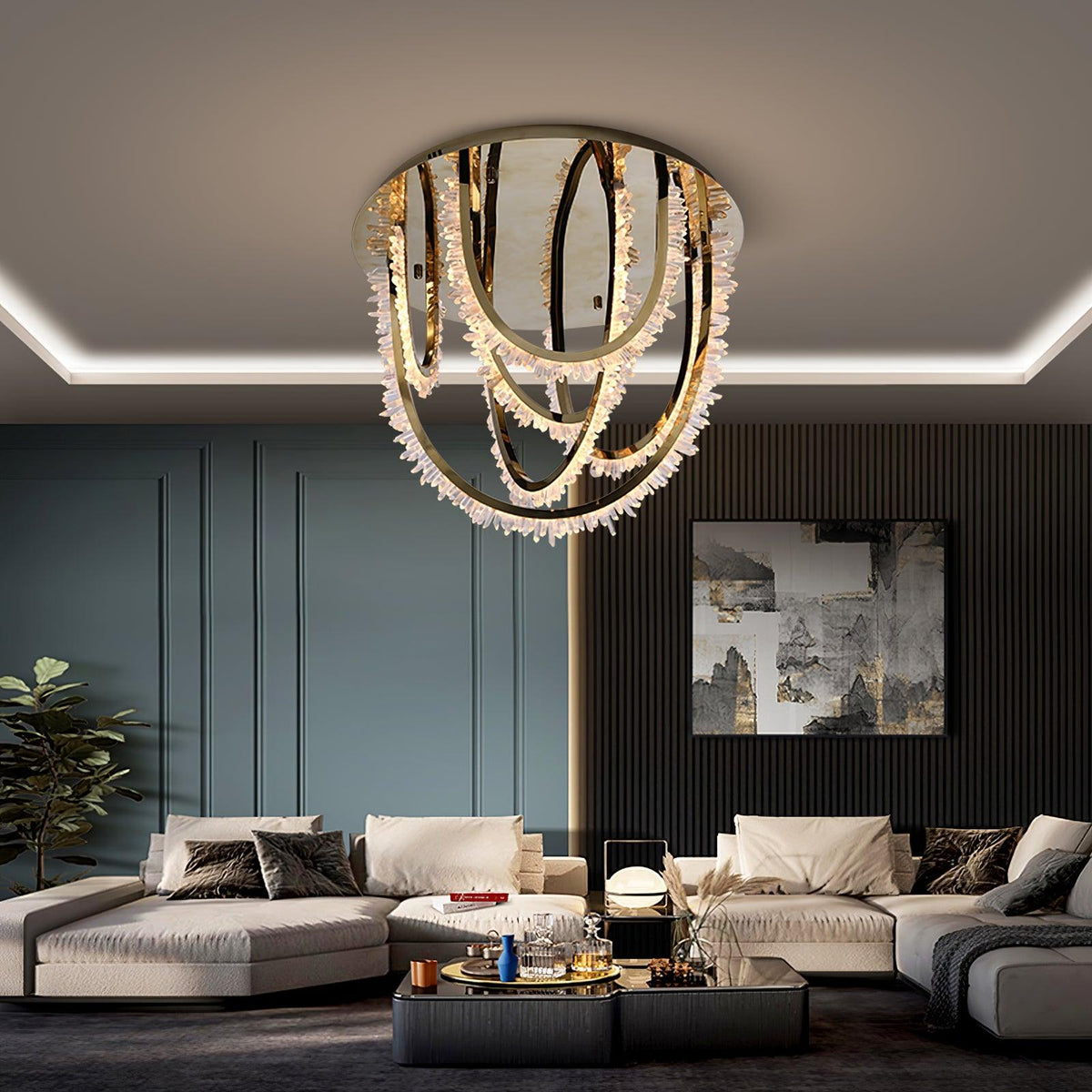 Crystal Strand Ceiling Light
