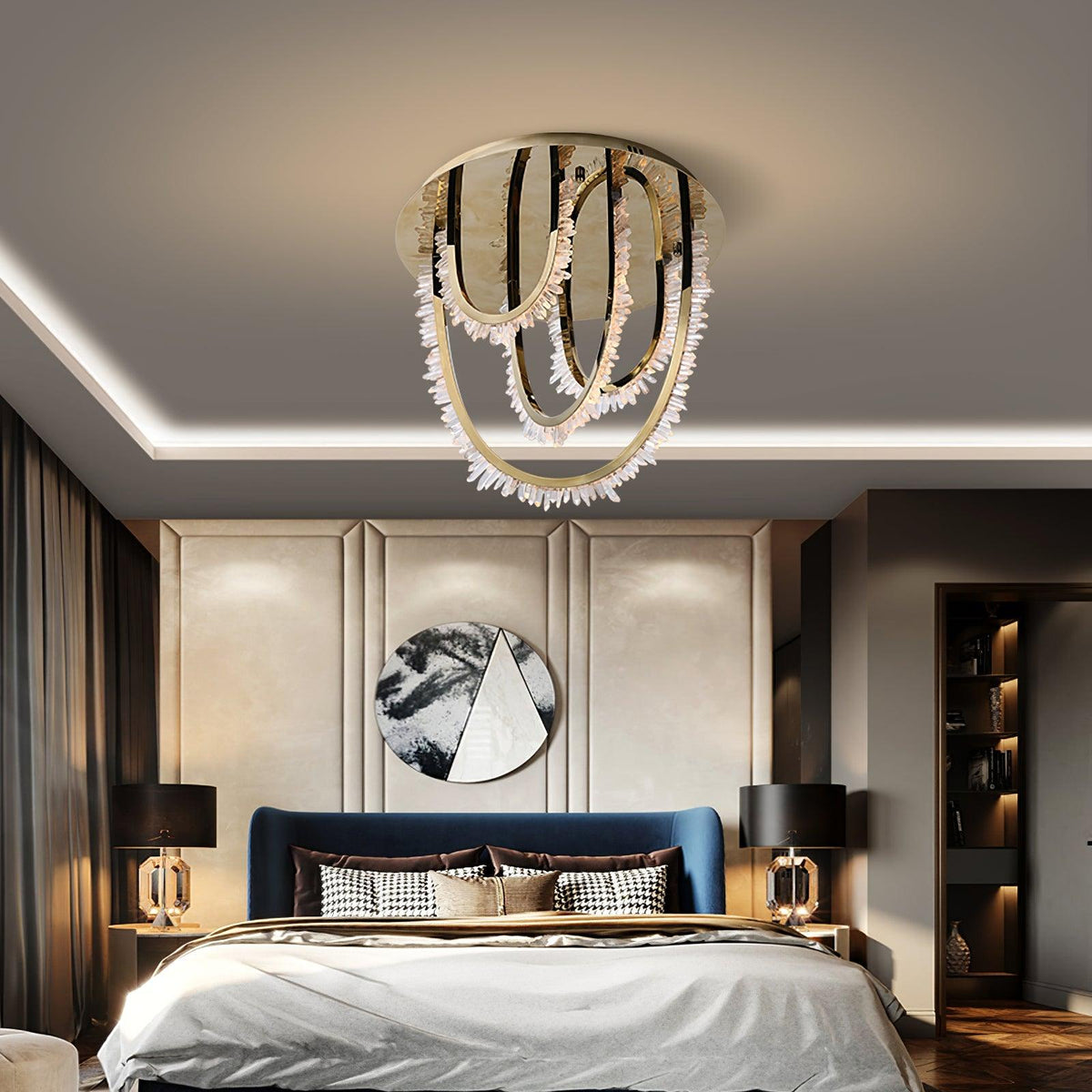 Crystal Strand Ceiling Light