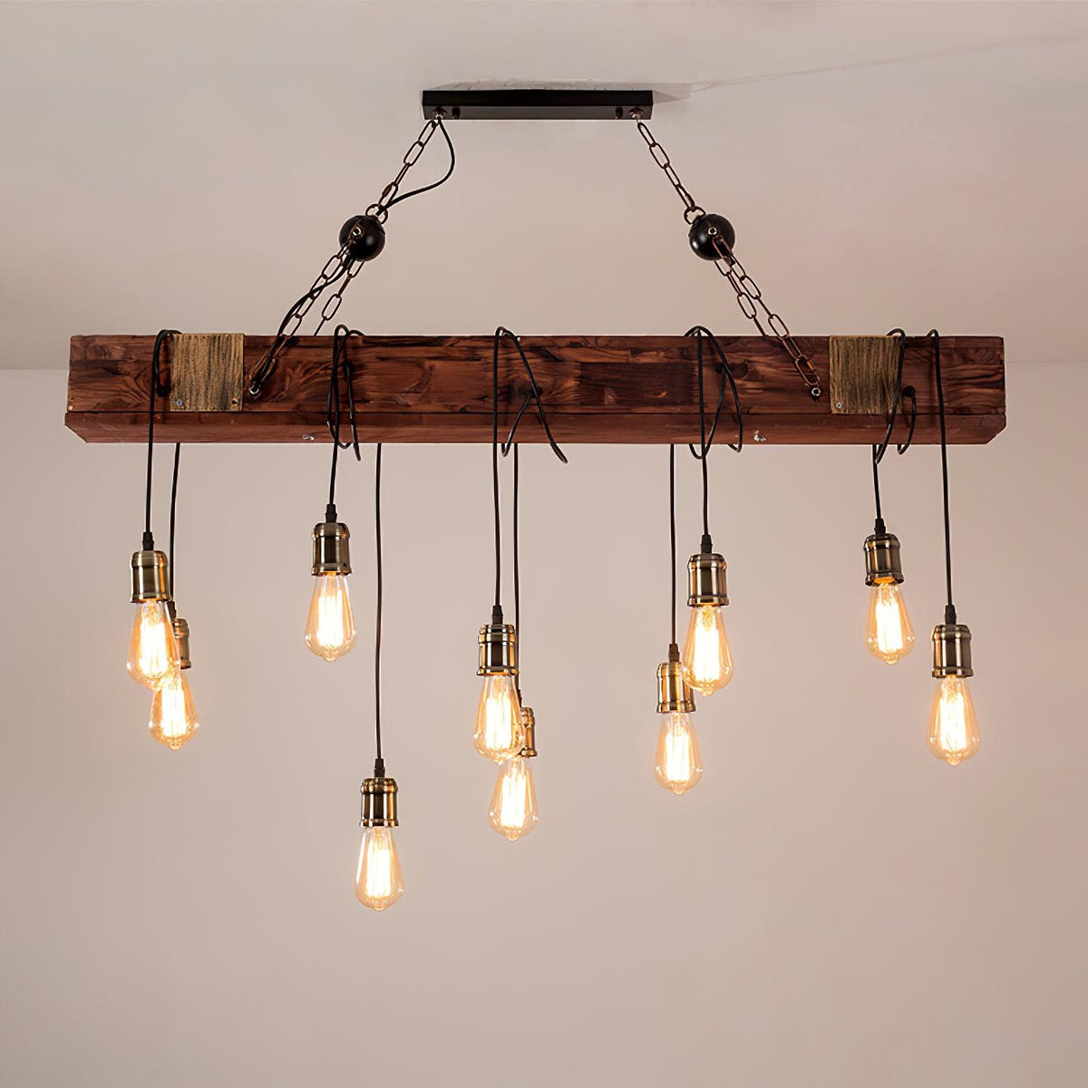 Wood Hanging Multi Chandelier