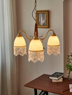 Mesh Tassel Glass Chandelier