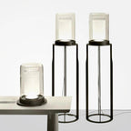 Dual Cylinder Glass Floor Lamp