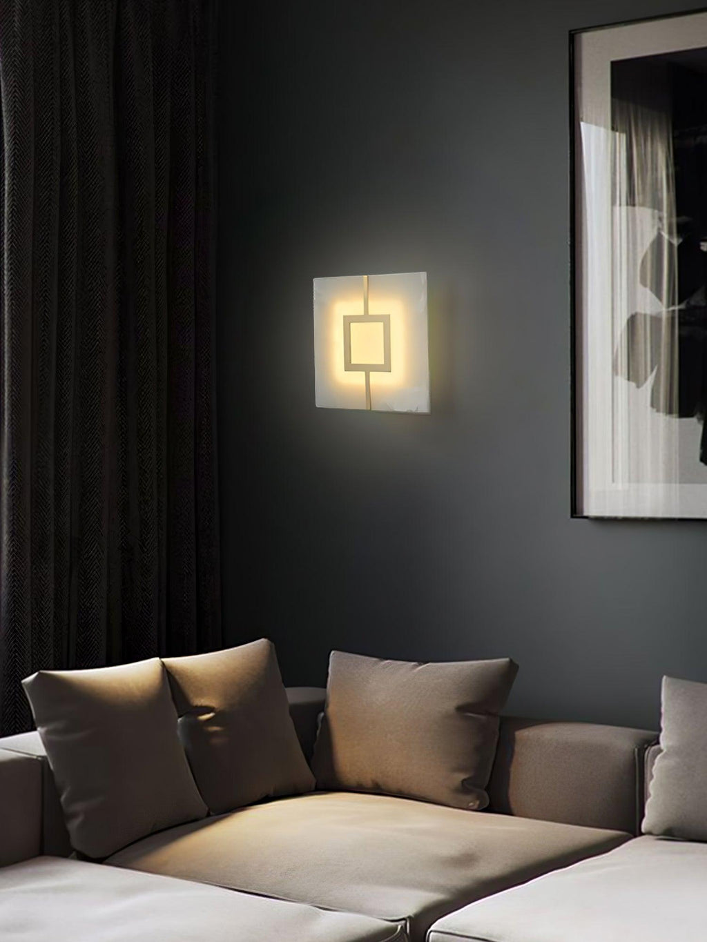 Square Alabaster Wall Lamp