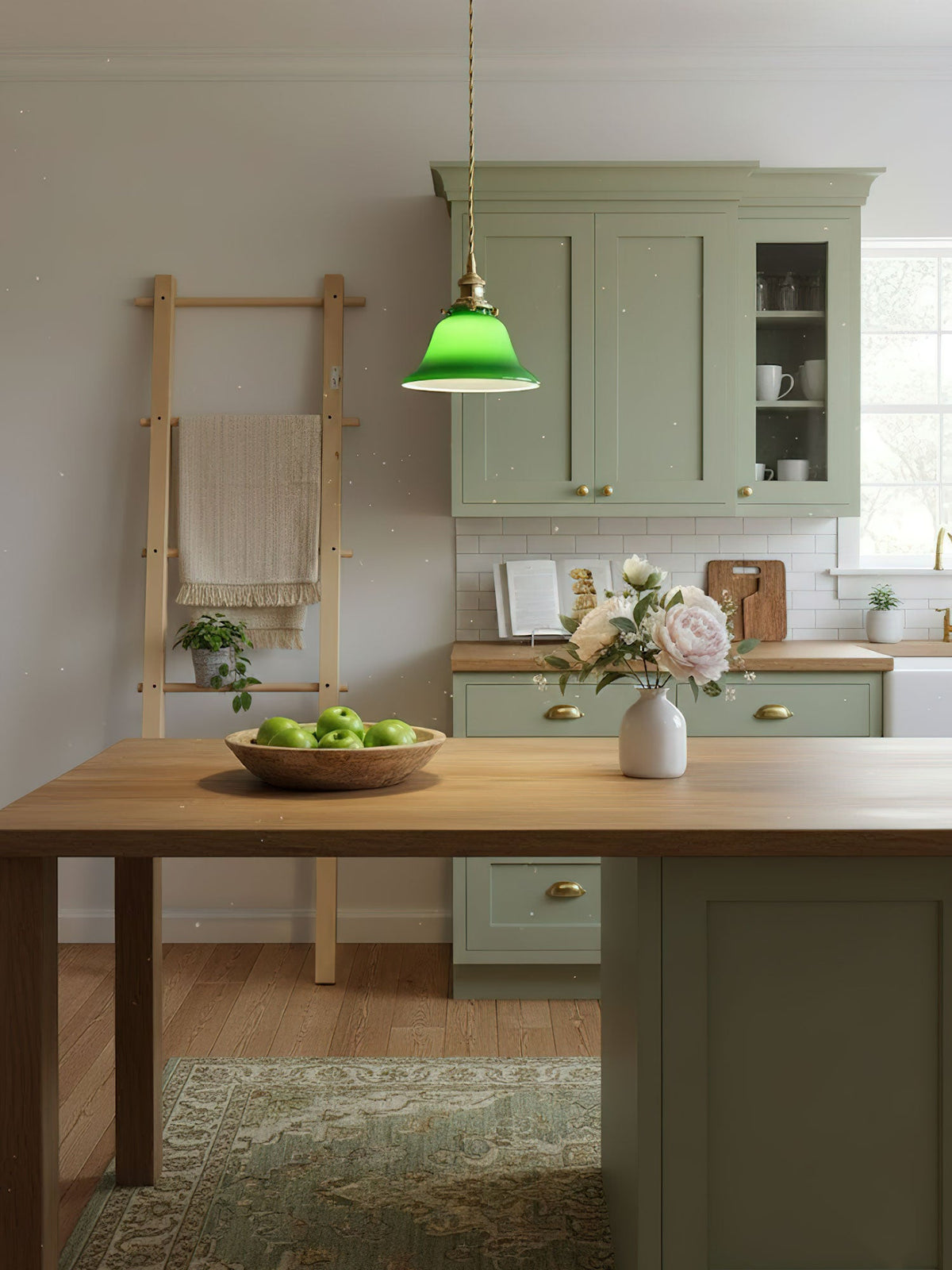 Green Bell Pendant Light