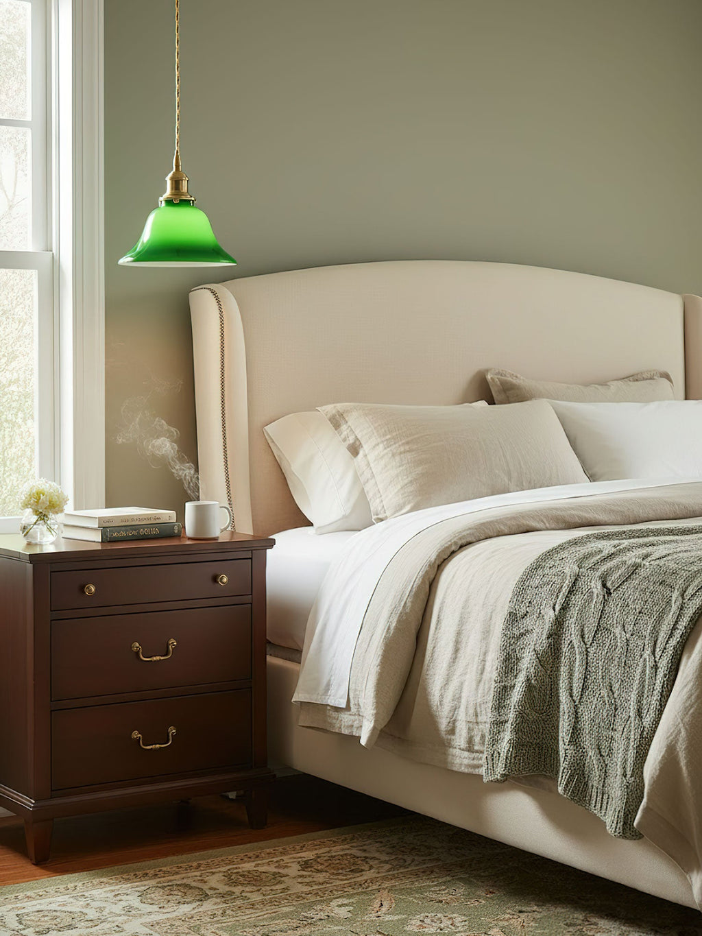 Green Bell Pendant Light
