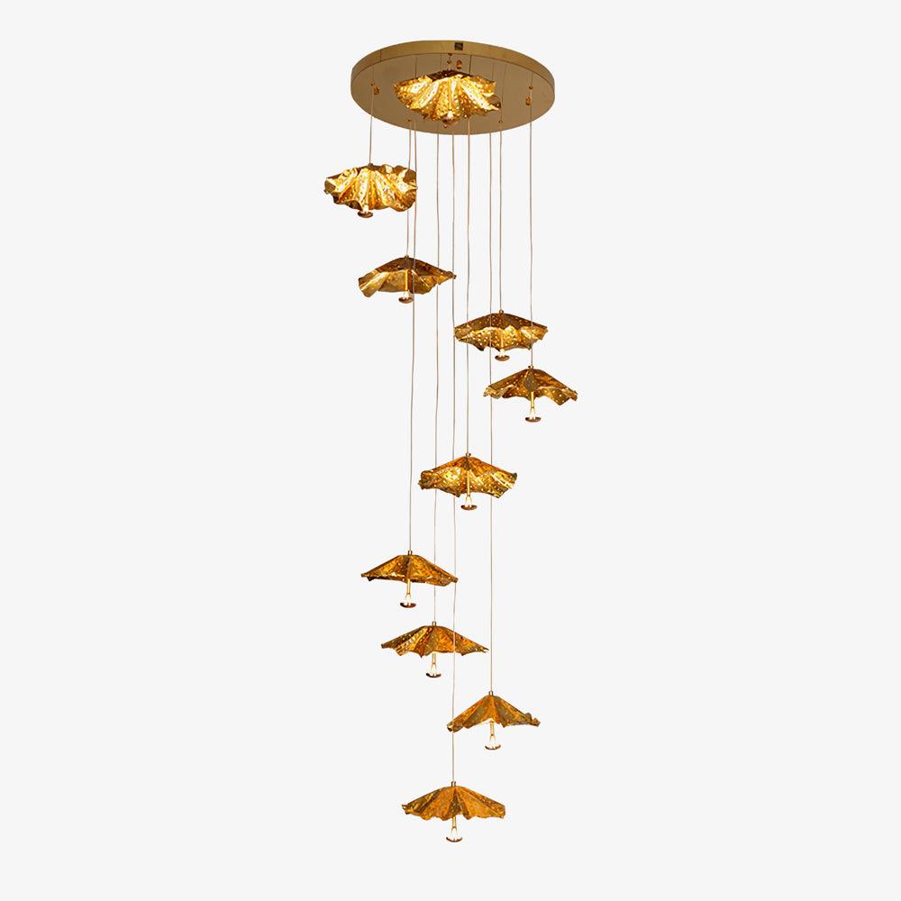 Ginkgo Leaf Spiral Chandelier