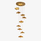 Ginkgo Leaf Spiral Chandelier