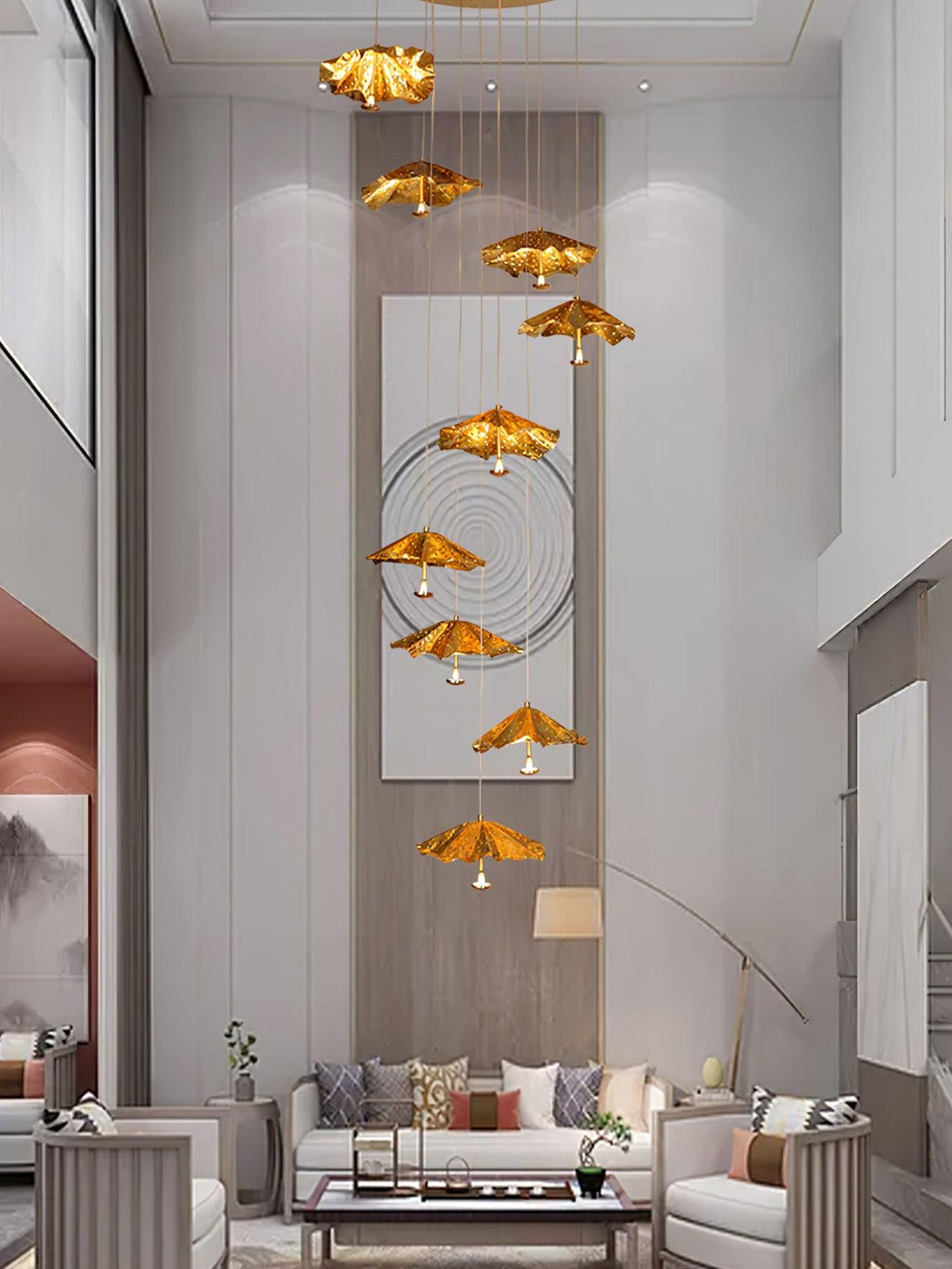 Ginkgo Leaf Spiral Chandelier