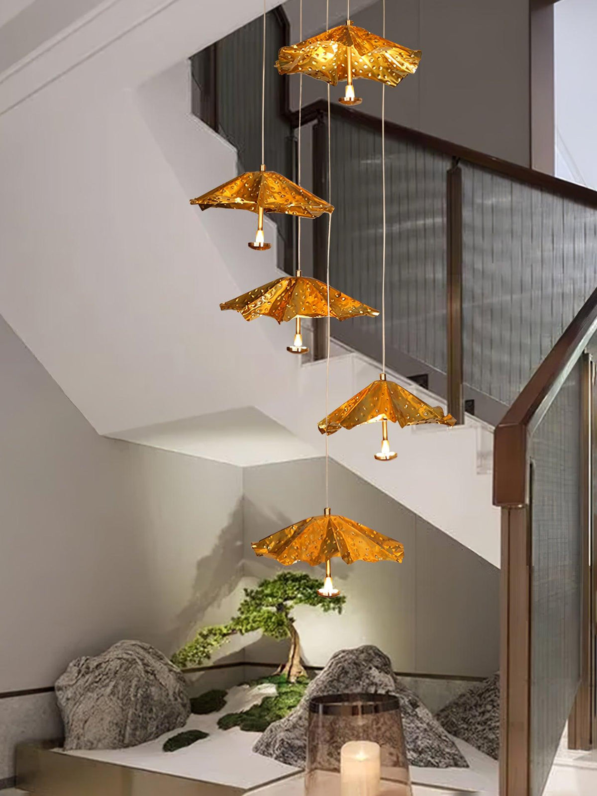 Ginkgo Leaf Spiral Chandelier