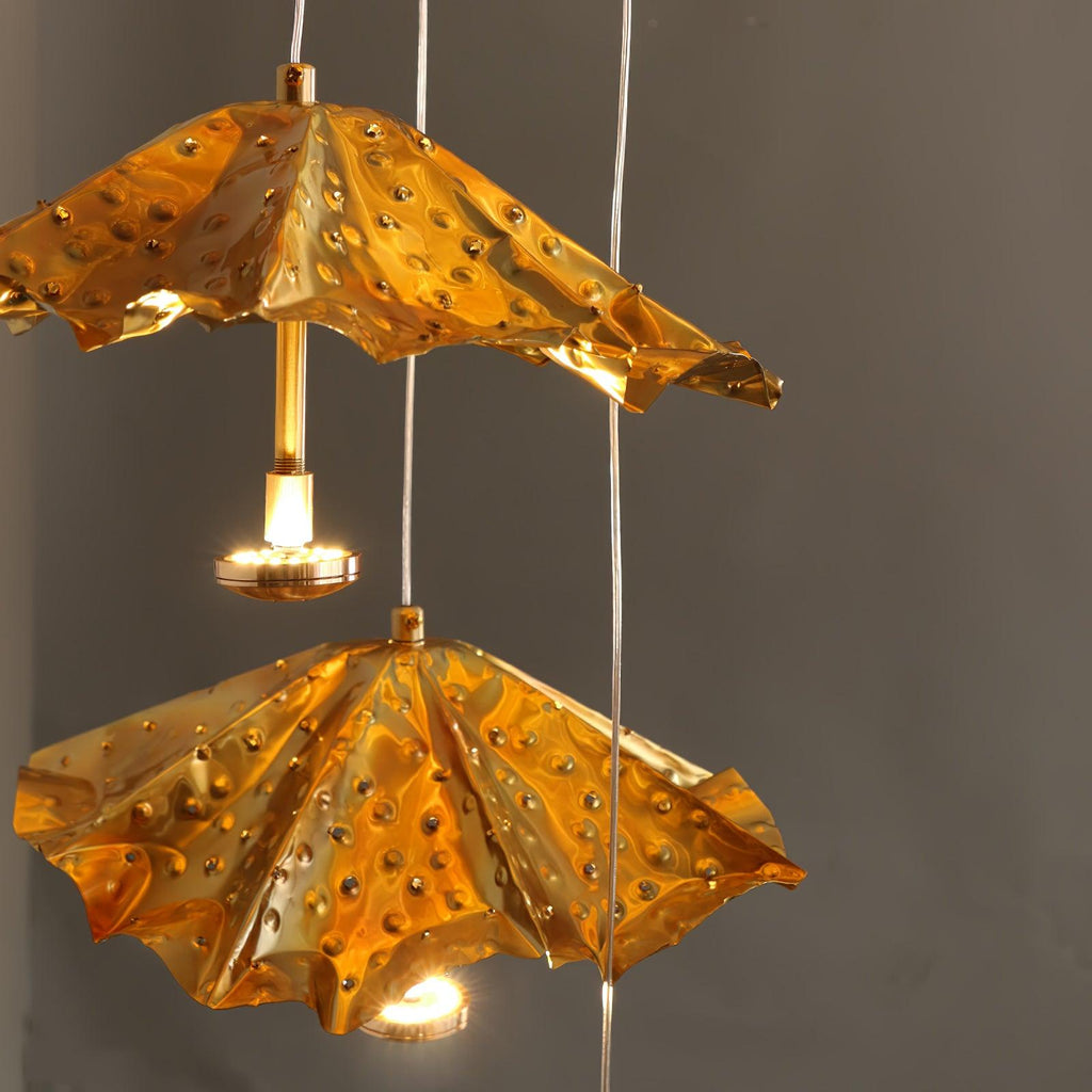 Ginkgo Leaf Spiral Chandelier