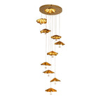 Ginkgo Leaf Spiral Chandelier