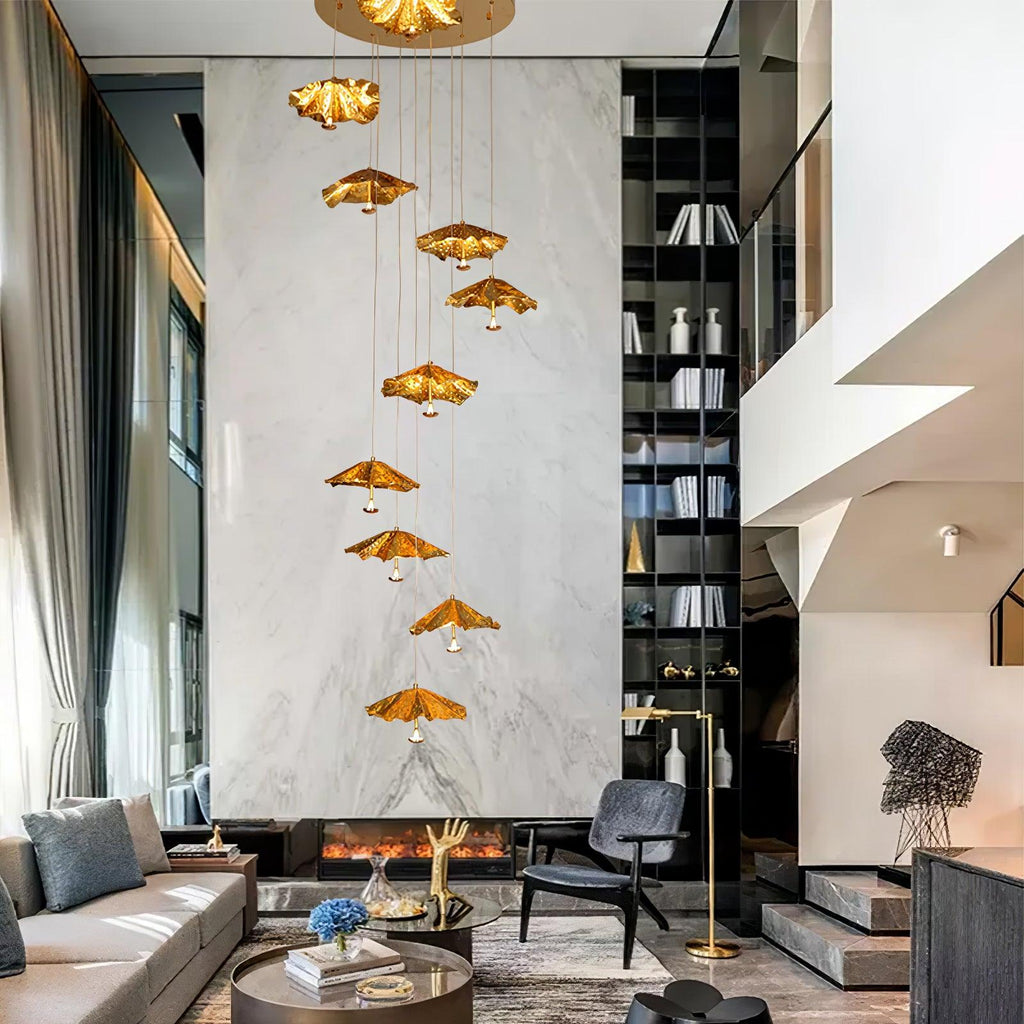Ginkgo Leaf Spiral Chandelier