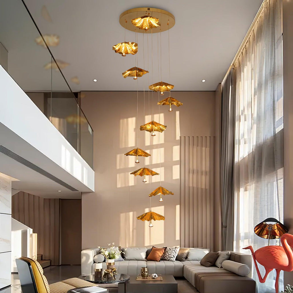 Ginkgo Leaf Spiral Chandelier